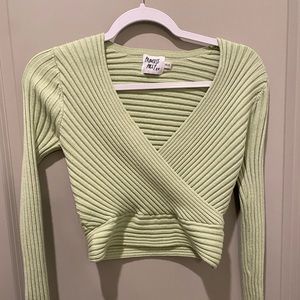 Green Ribbed Long Sleeve